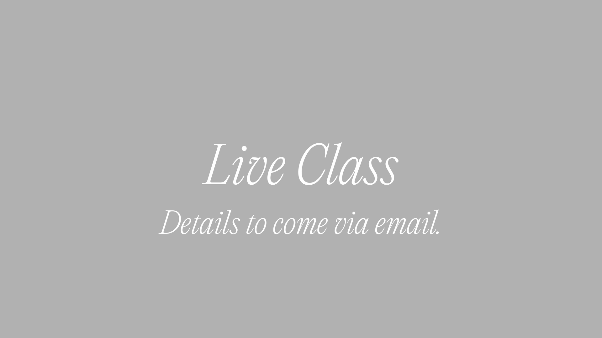 Preview of Live Class